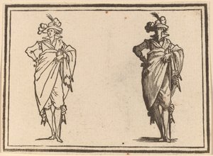 Gentleman Viewed from the Front with Hand on Hips by Edouard Eckman after Jacques Callot