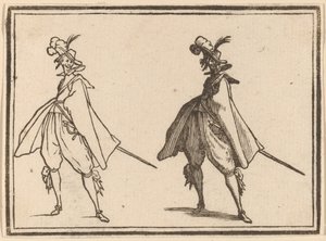 Gentleman in a Large Mantle, Front View by Edouard Eckman after Jacques Callot