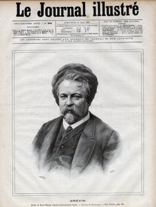 Portrait of Alfred Grevin (1827-1892), Sculptor, Cartoonist, and Designer of French Theatre Costumes (engraving by Navellier after Nadar