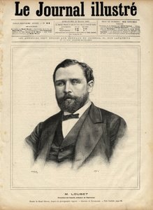 Emile Loubet (1836-1929) in 1892 (president of the council - minister of the interior) - Engraving by Navellier in 