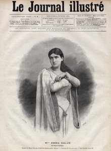 Portrait of Emma Calve (Rosa Noemie Emma Calvet de Roquet) (1858-1942), French Soprano (engraving by Navellier in 