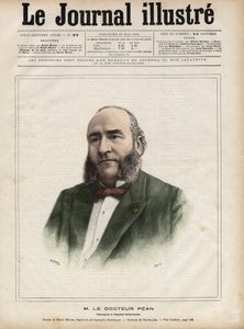 Portrait of Jules Emile Pean (1830-1898), French surgeon - Engraving by Navellier in 