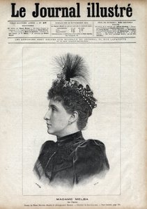 Portrait of Nellie Melba (Helen Porter Mitchell) (1861-1931), Australian Soprano (engraving by Navellier in 