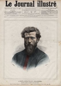 Portrait of Paul Crampel, French Explorer of Central Africa (Engraving by Navellier in The Illustrous Diary, 1891)