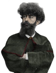 The Sar Merodack Josephin Peladan, Pseudonym of Josephin Peladan, French Writer and Occultist (Engraving by Navellier in The Illustrous Journal, 1892)