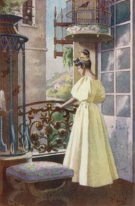 The Young Girl Stopped Short and Dropped Her Eyes by Edouard Henri Avril