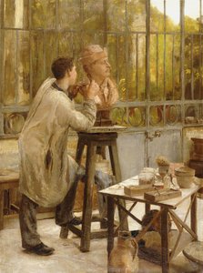 A Sculptor in his Studio by Edouard Joseph Dantan