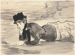 Annabel Lee on the Beach. Around 1881 by Édouard Manet
