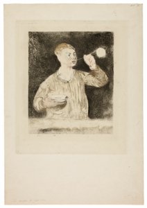 Boy Blowing Soap Bubbles