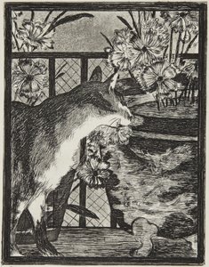 The Cat and the Flowers by Édouard Manet
