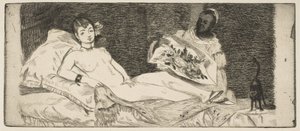 Olympia (small plate) by Édouard Manet