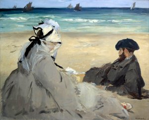 On the beach (detail) by Édouard Manet