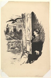 Open Here I Flung the Shutter. Illustration to The Raven by Edgar Allan Poe by Édouard Manet