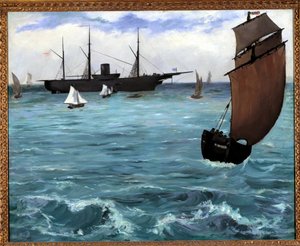The American ship Kearsarge at Boulogne-sur-Mer by Edouard Manet by Édouard Manet