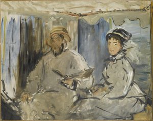 The Painter Monet in His Atelier, 1874 by Édouard Manet