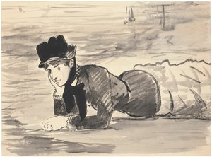 Woman Lying on the Beach. Annabel Lee by Édouard Manet