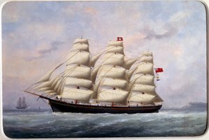 The sailboat William Lawrence by Edouard Marie Adam