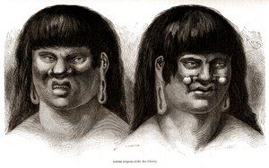 Couple of Peruvian Orejones Indians (Ccotos Tribe) by Edouard Riou