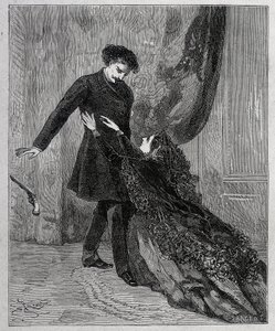 Edmond Dantes and Mercedes - Engraving by Riou, in 