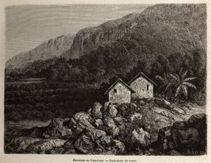 Hacienda by Tian Tian, Peru and cocoa plantation, drawing by Riou, to illustrate Paul Marcoy