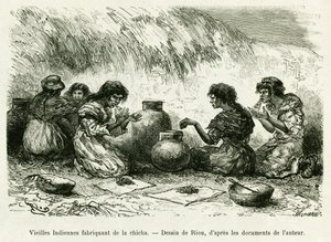 Old Indian women making shisha. Engraving by Riou, to illustrate the story 