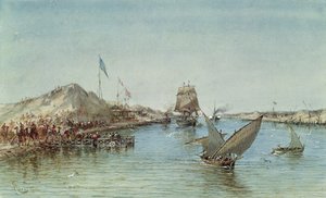 Shipping on the Suez Canal, from a Souvenir Album Commemorating the Voyage of Empress Eugenie at the Inauguration in 1869