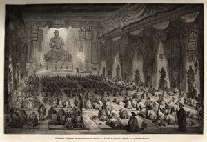 Religious ceremony in a Chinese lamasserie by Edouard Vaumort