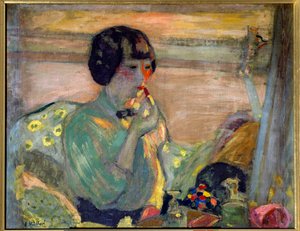 French Comedian Marthe Mellot Wearing Makeup by Edouard Vuillard