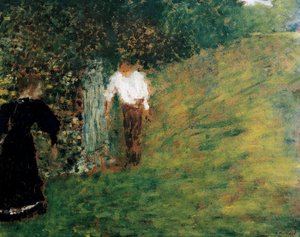 Man and woman near a tree