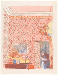 Interior with Pink Drapes I by Edouard Vuillard