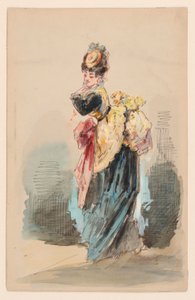 A Lady Promenading by Edouard de Beaumont