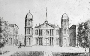 New Orleans Church, United States of America, Lithography by Edouard de Montule by Edouard de Montule