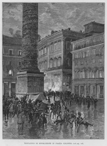 Attempted Revolution in Piazza Colonna by Edouardo Matania