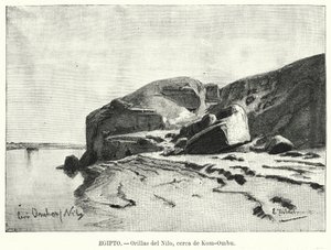Banks of the River Nile near Kom Ombo, Egypt by Eduard (after) Hildebrandt