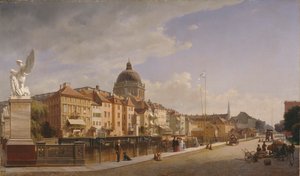 View of the rear façades of the houses on Schlossfreiheit by Eduard Gaertner