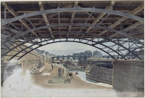 Under the Pont des Arts with a View of the Pont Neuf and the Seine Island in Paris by Eduard Gaertner