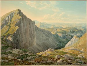 The Great Höllstein with the View Towards Mariazell by Eduard Gurk
