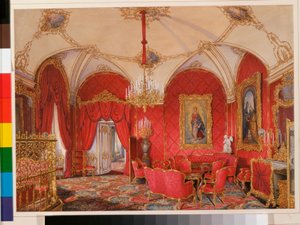 Interiors of the Winter Palace: The Fourth Reserved Apartment - The Corner Room by Eduard Hau
