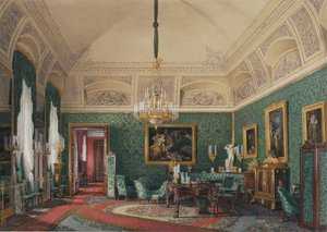 Interiors of the Winter Palace. The First Reserved Apartment. The Small Study of Grand Princess Maria Nikolayevna, 1867 by Eduard Hau