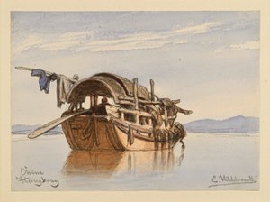 Boat from Hong Kong by Eduard Hildebrandt