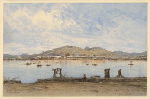 Port of Nagasaki by Eduard Hildebrandt