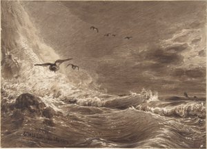 Stormy Sea by Eduard Hildebrandt