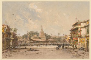 Street in Bombay by Eduard Hildebrandt