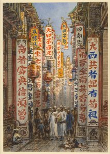Street in Canton by Eduard Hildebrandt
