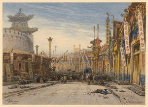 Street in Beijing by Eduard Hildebrandt