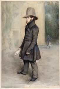 Adolph von Menzel with Biedermeier Hat