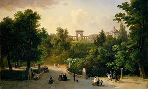 View from the Karlsaue Gardens to the Friedrichsplatz by Eduard Stiegel