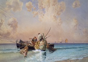 Back from fishing, by Eduardo Dalbono by Eduardo Dalbono