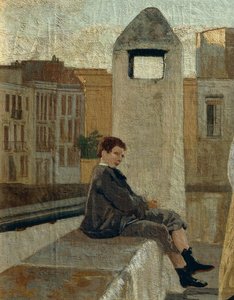 The terrace (detail) by Eduardo Dalbono