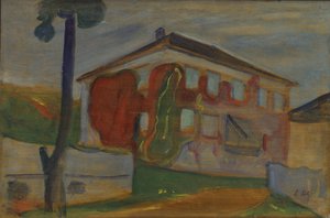 House with Red Virginia Creeper